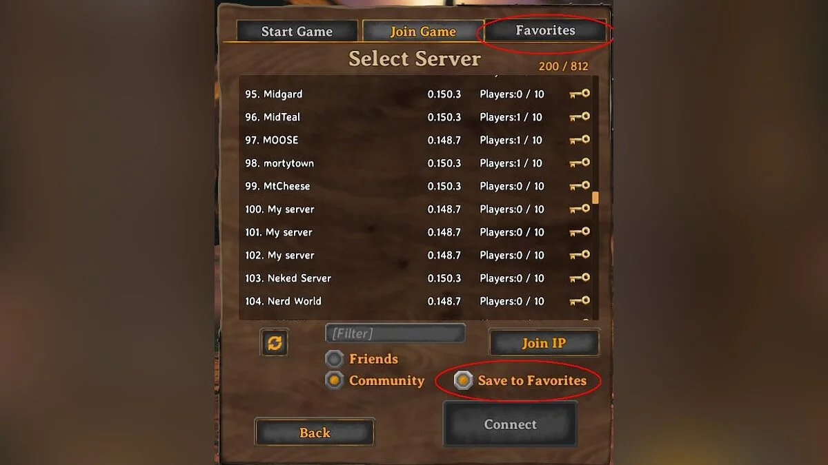 Valheim — Список избранных серверов