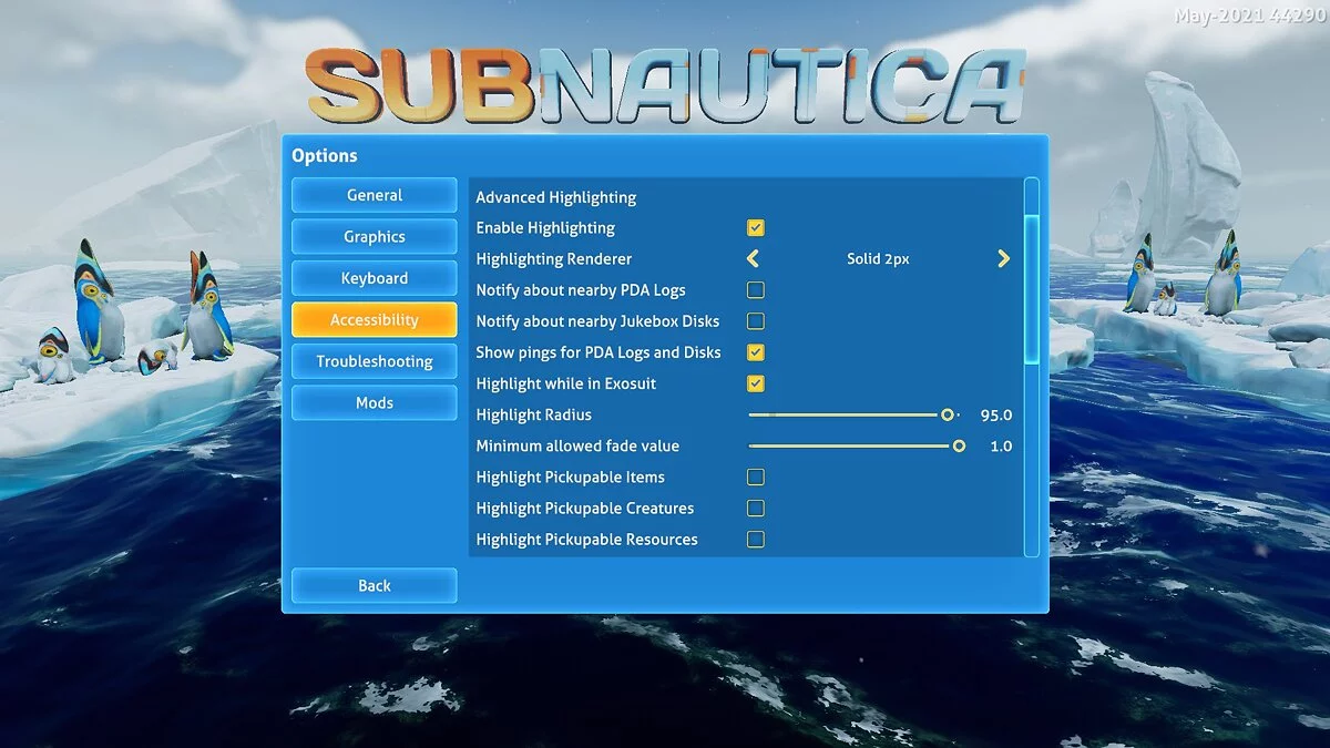 Subnautica: Below Zero — Расширенная подсветка выбора