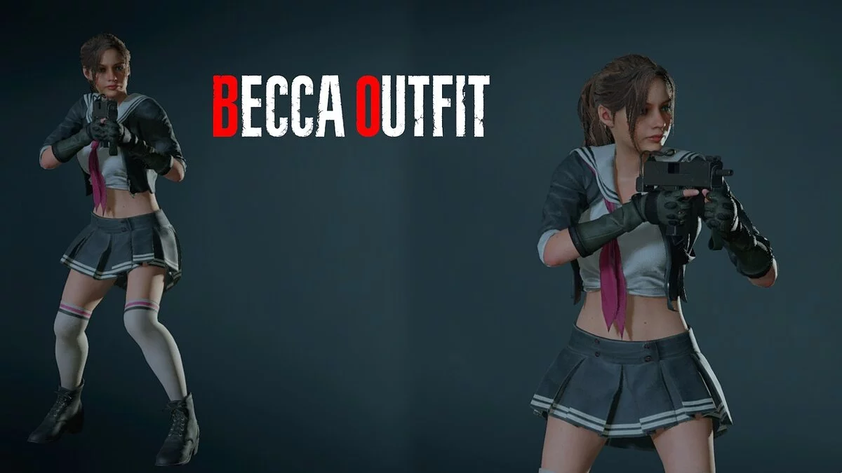 Resident Evil 2 — Claire vestida como Becky