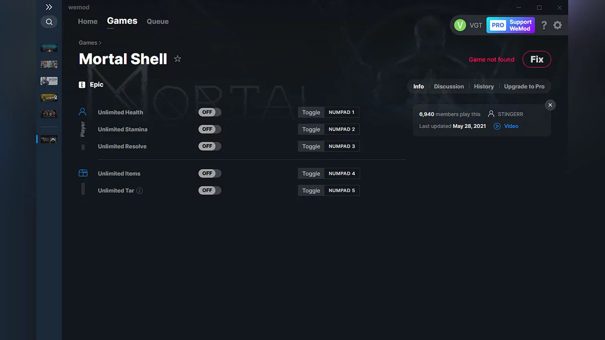 Mortal Shell — Entrenador (+5) del 28.05.2021 [WeMod]