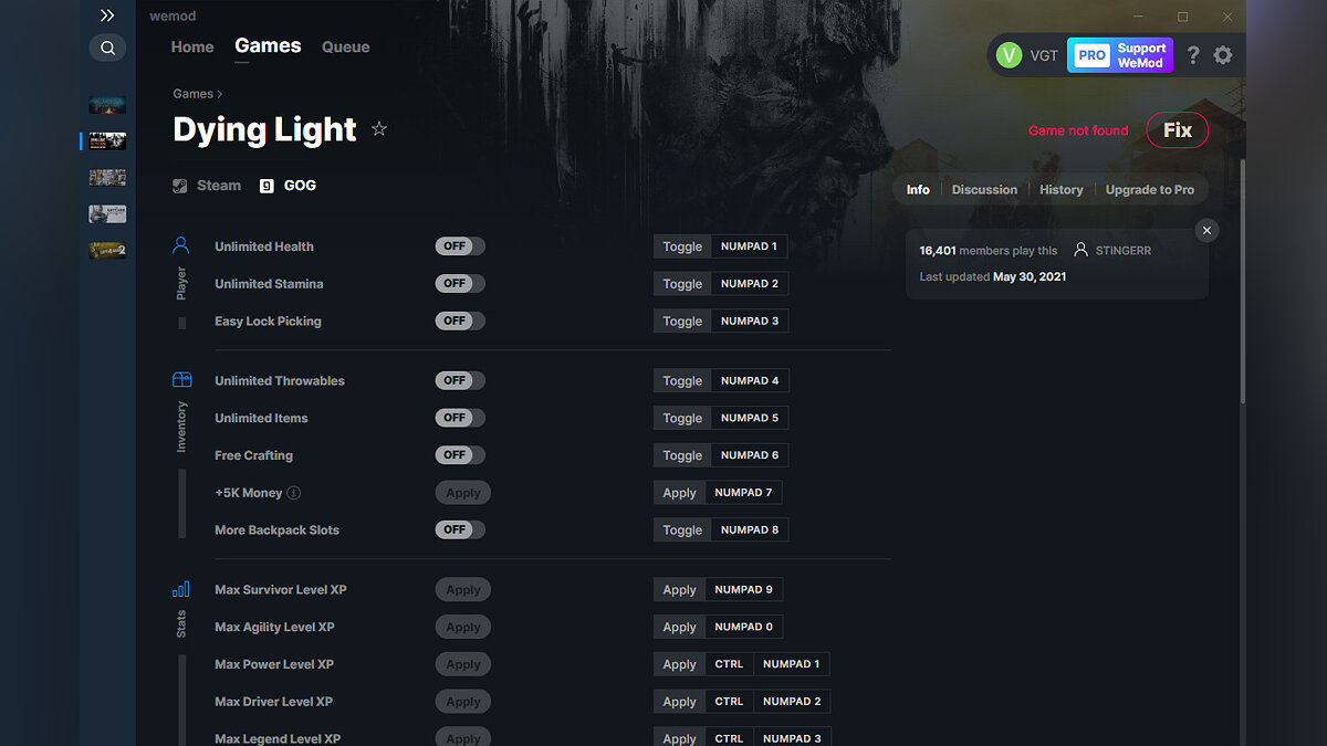 Dying Light — Trainer (+34) from 05/30/2021 [WeMod]