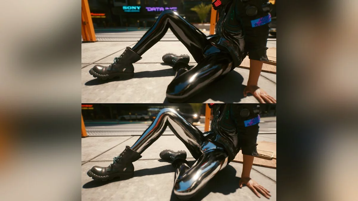 Cyberpunk 2077 — Легінси із чорного латексу