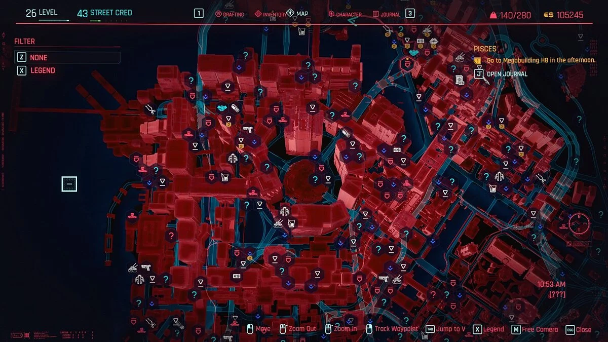 Cyberpunk 2077 — 2018 trailer style map icons