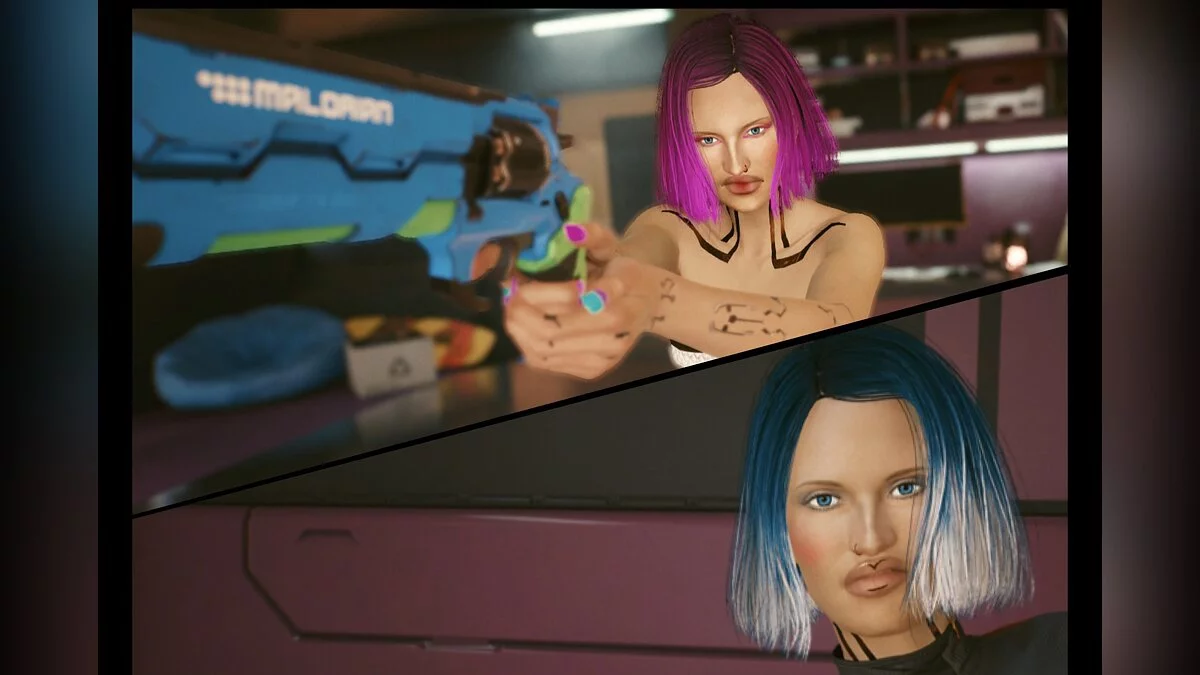 Cyberpunk 2077 — Кольори волосся у стилі 90-х