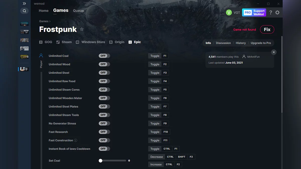 Frostpunk — Trainer (+20) from 06/03/2021 [WeMod]