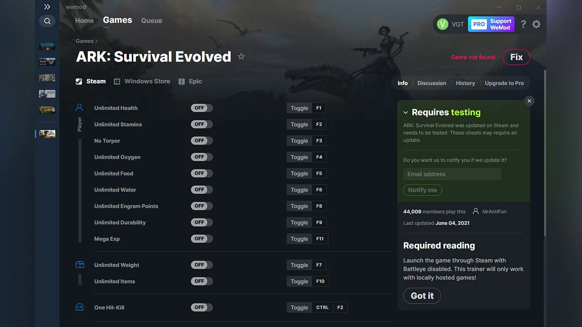 ARK: Survival Evolved — Trainer (+17) from 06/04/2021 [WeMod]