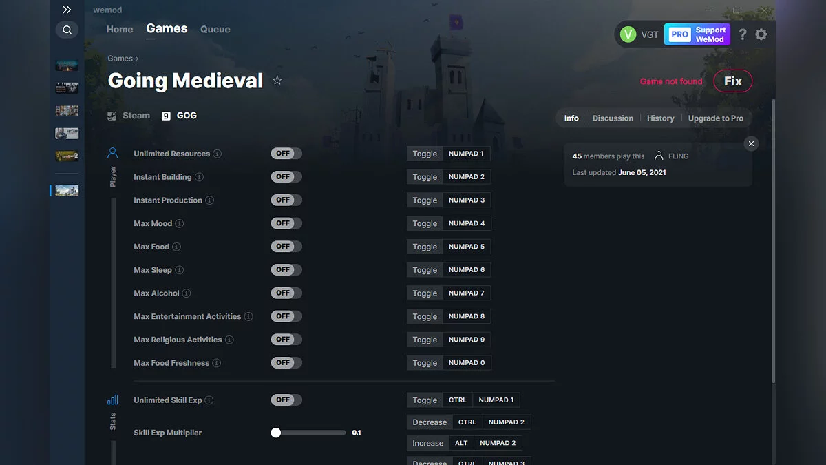 Going Medieval — Entrenador (+14) del 05/06/2021 [WeMod]