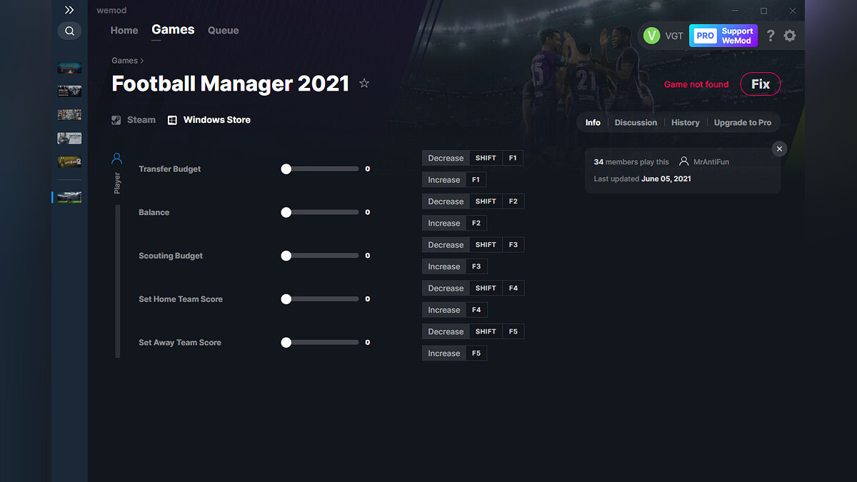 Football Manager 2021 — Trainer (+5) from 06/05/2021 [WeMod]