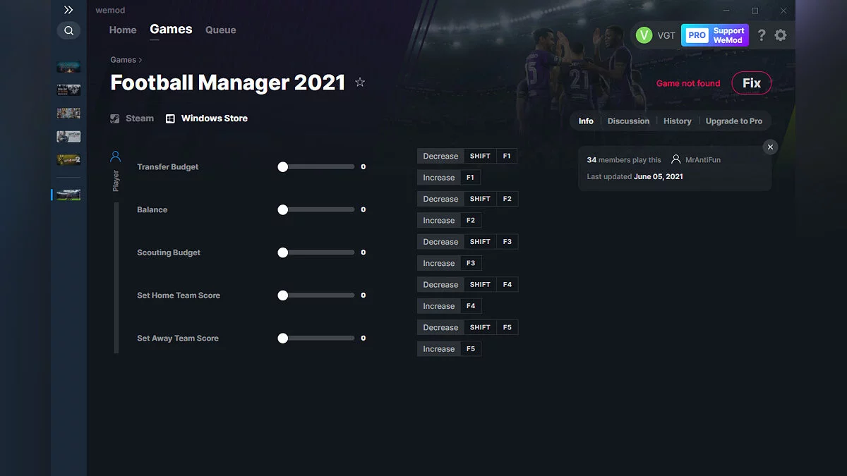 Football Manager 2021 — Trainer (+5) from 06/05/2021 [WeMod]