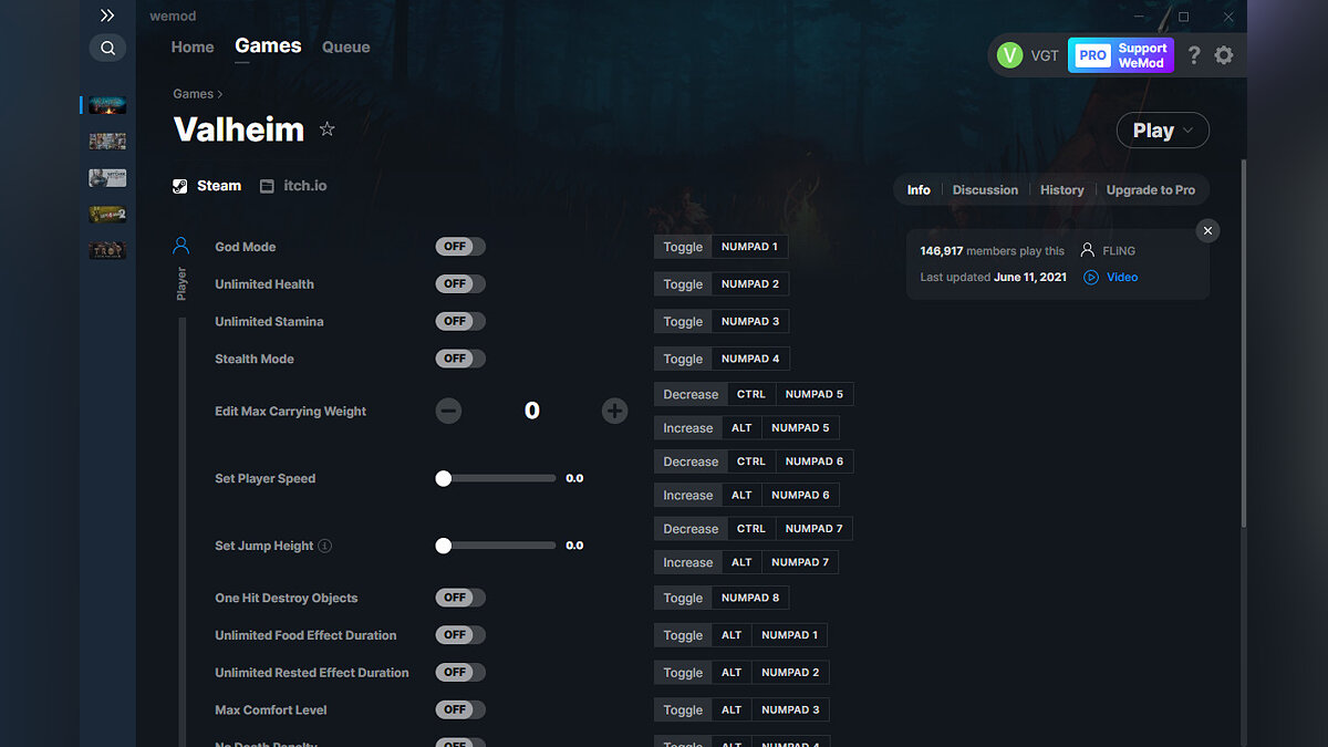 Valheim — Trainer (+18) from 11.06.2021 [WeMod]