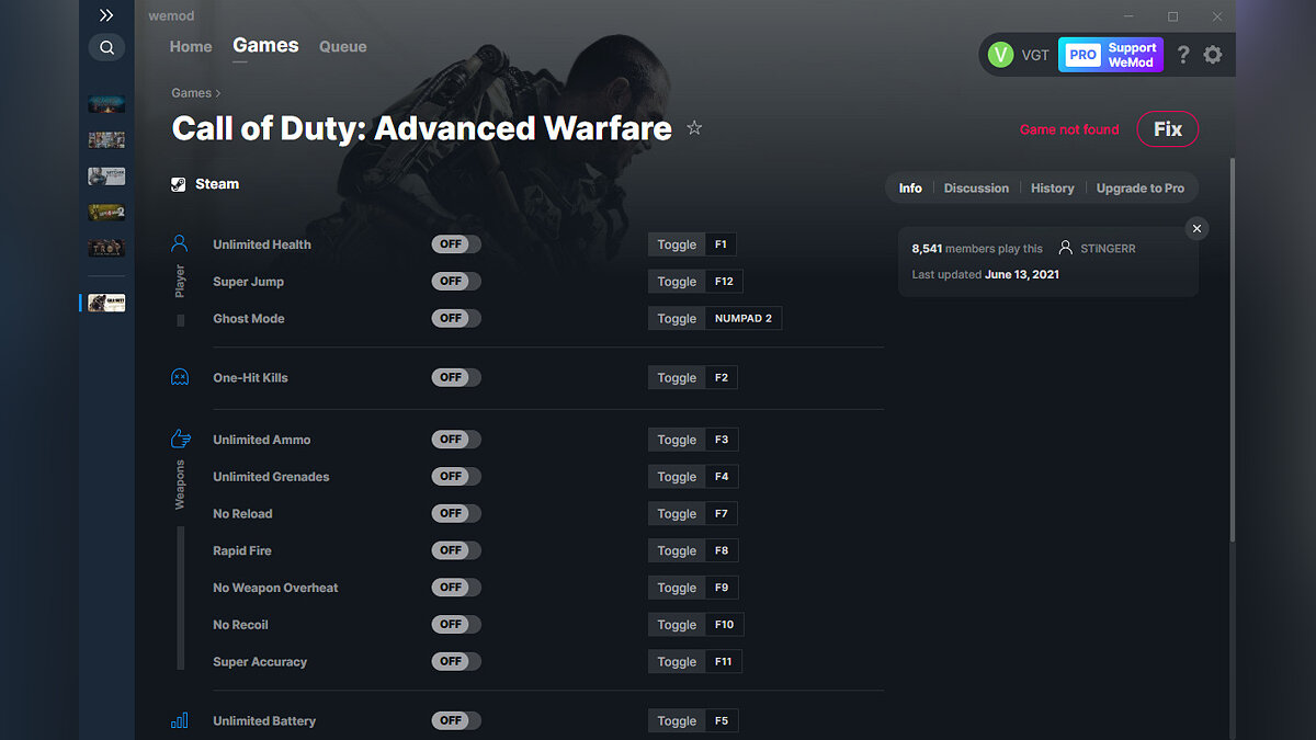 Call of Duty: Advanced Warfare — Trainer (+18) from 06/13/2021 [WeMod]