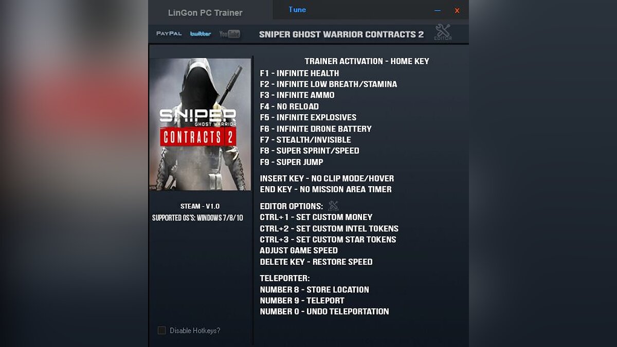 Sniper Ghost Warrior Contracts 2 — Trainer (+16) [1.0]