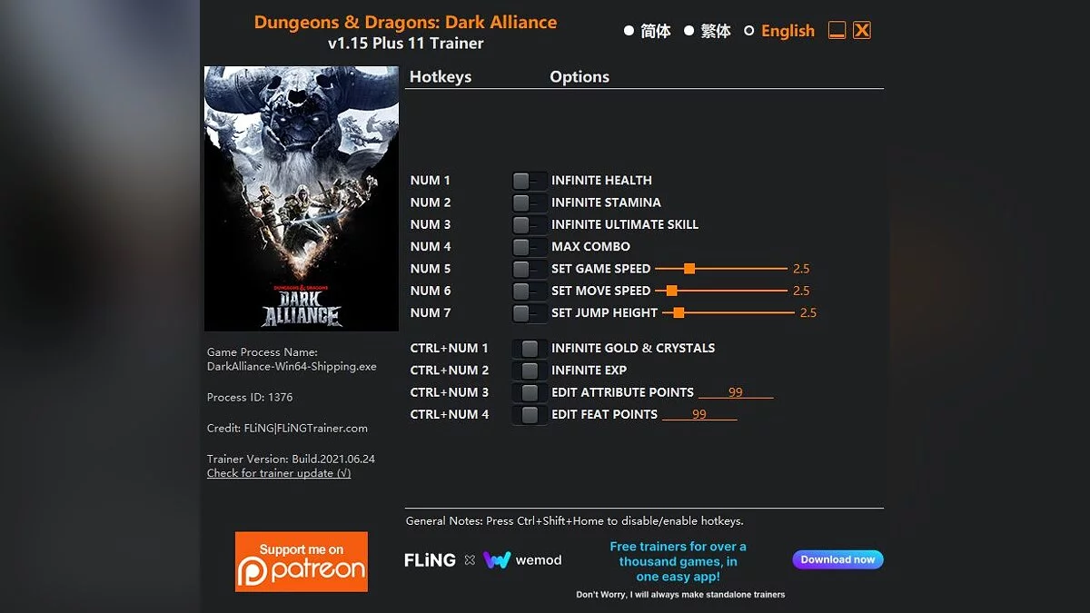 Dungeons &amp; Dragons: Dark Alliance — Trainer (+11) [1.15]