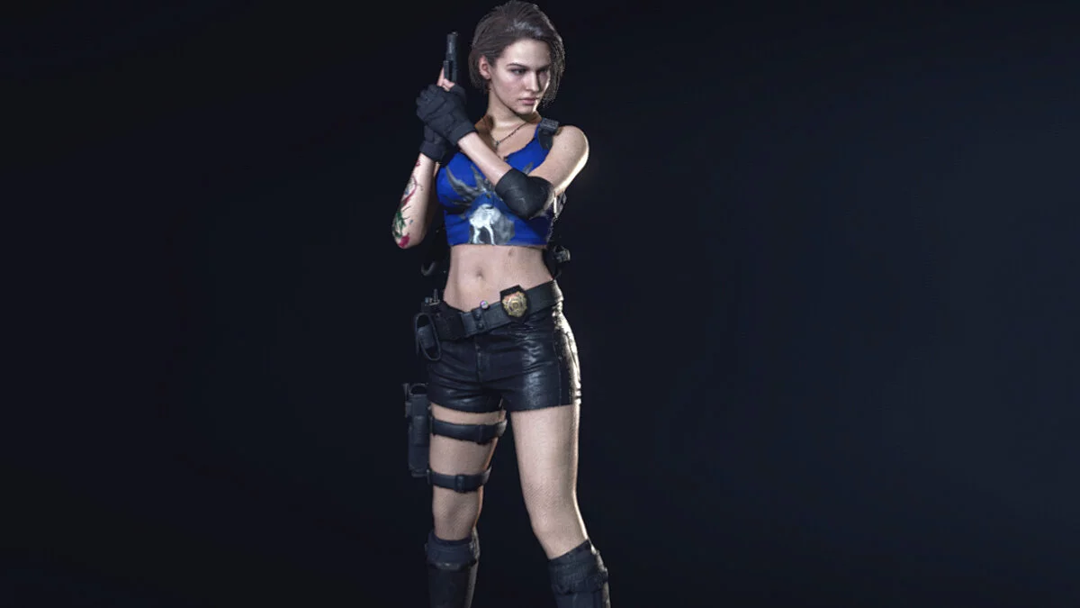 Resident Evil 3 — Jill in a T-shirt and shorts