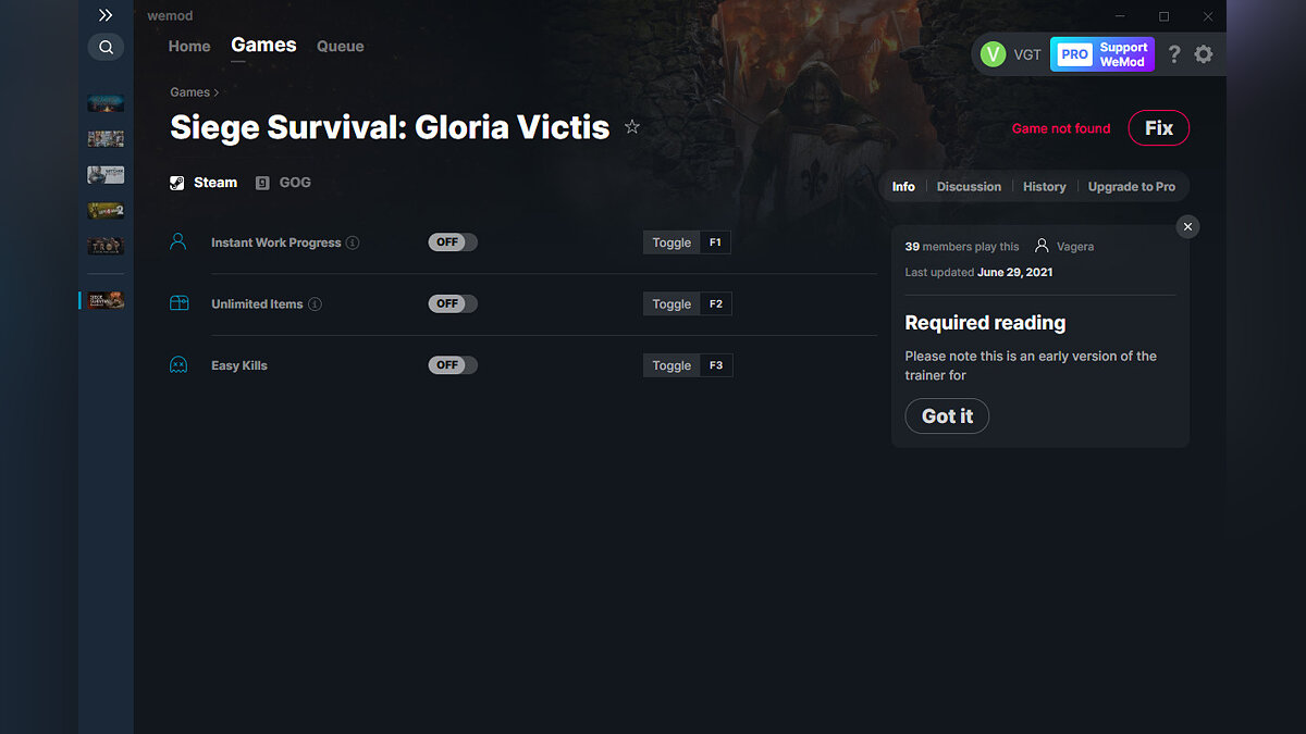 Siege Survival: Gloria Victis — Trainer (+3) from 06.29.2021 [WeMod]