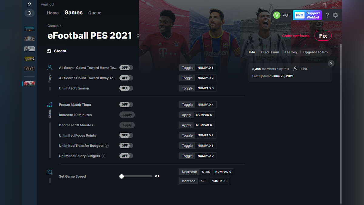 eFootball PES 2021 — Trainer (+10) from 06.29.2021 [WeMod]