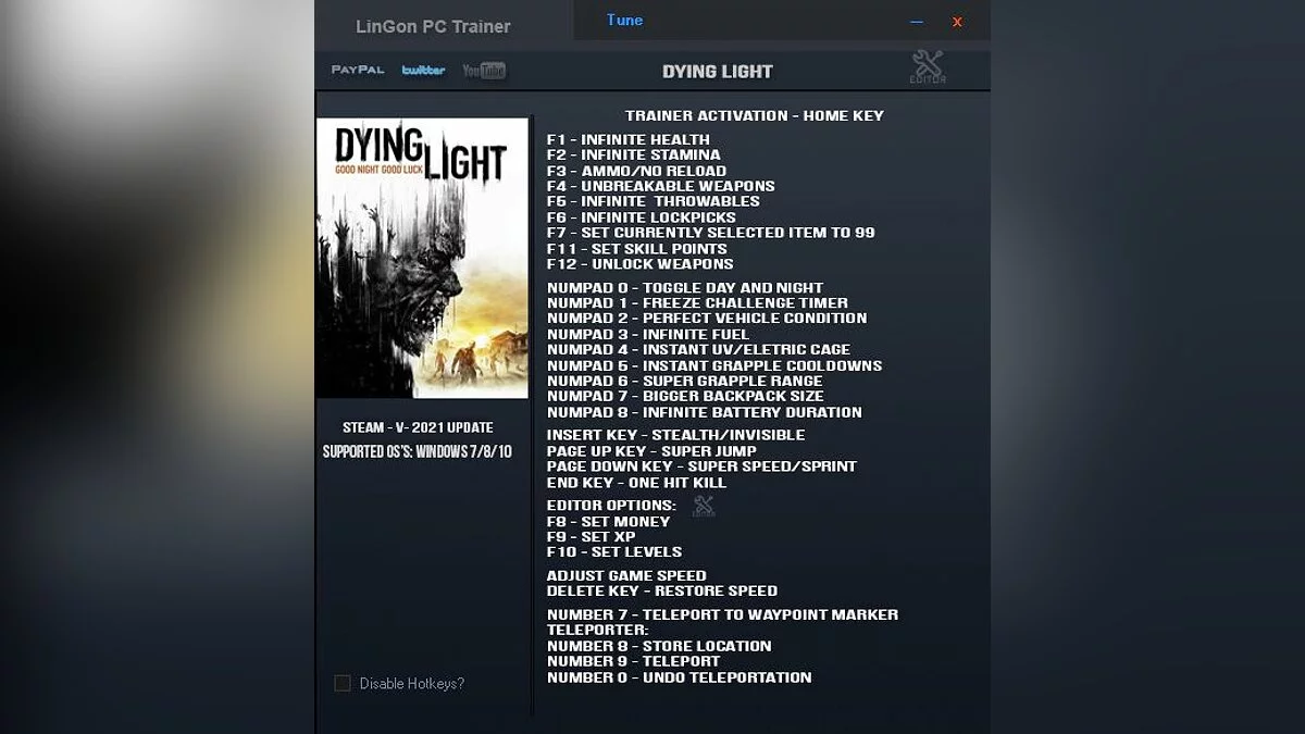 Dying Light: The Following — Trainer (+34/+35) [UPD: 06/28/2021 - 1.15.0]