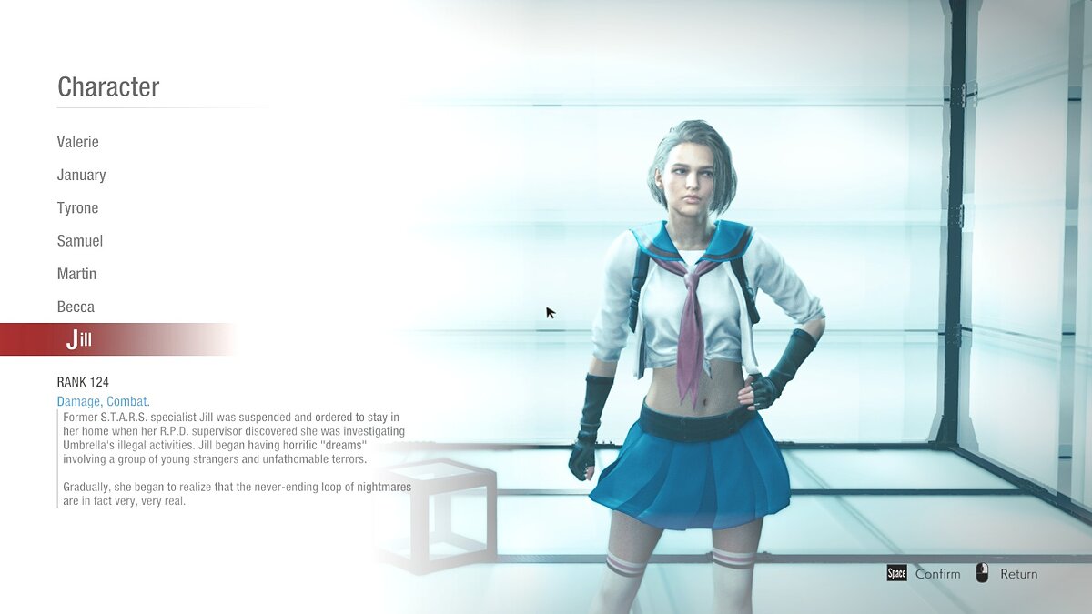 Resident Evil: Resistance — Jill's school uniform