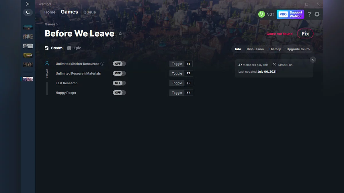 Before We Leave — Entrenador (+4) del 06/07/2021 [WeMod]