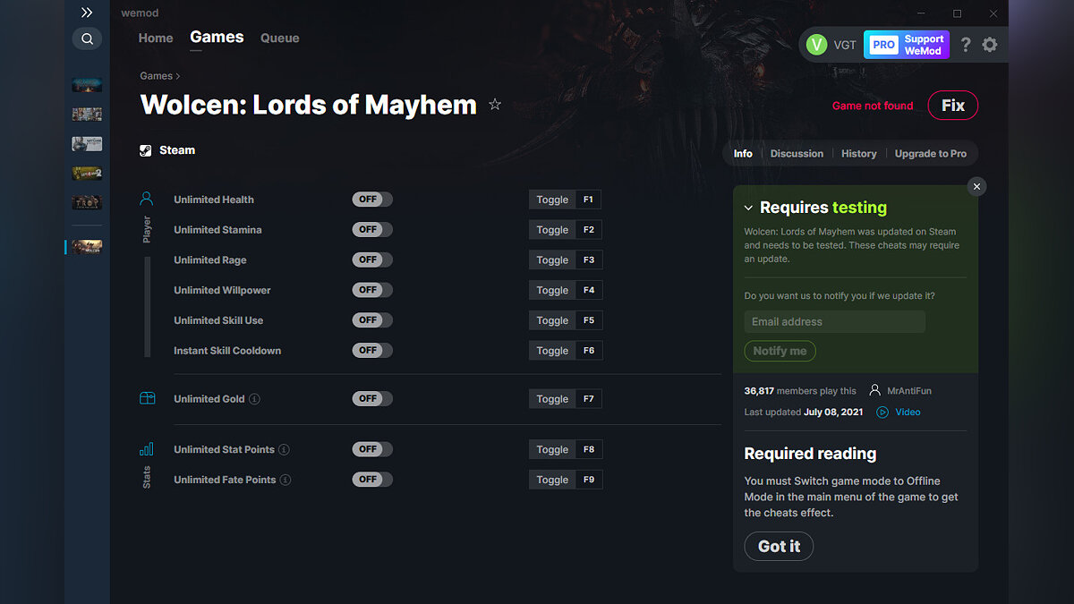 Wolcen: Lords of Mayhem — Trainer (+9) from 07/08/2021 [WeMod]