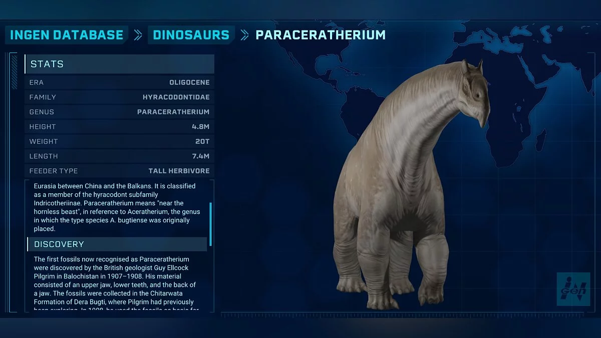 Jurassic World Evolution — Paracerático (nueva especie)