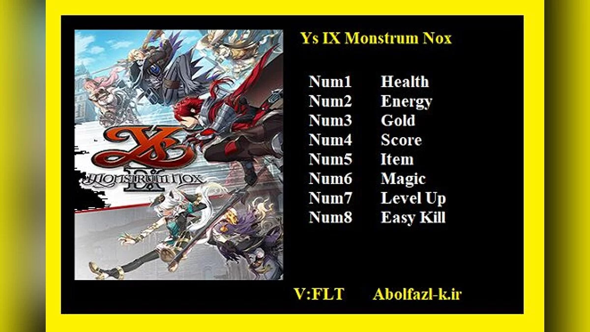 Ys 9: Monstrum Nox — Trainer (+8) [1.0:FLT]