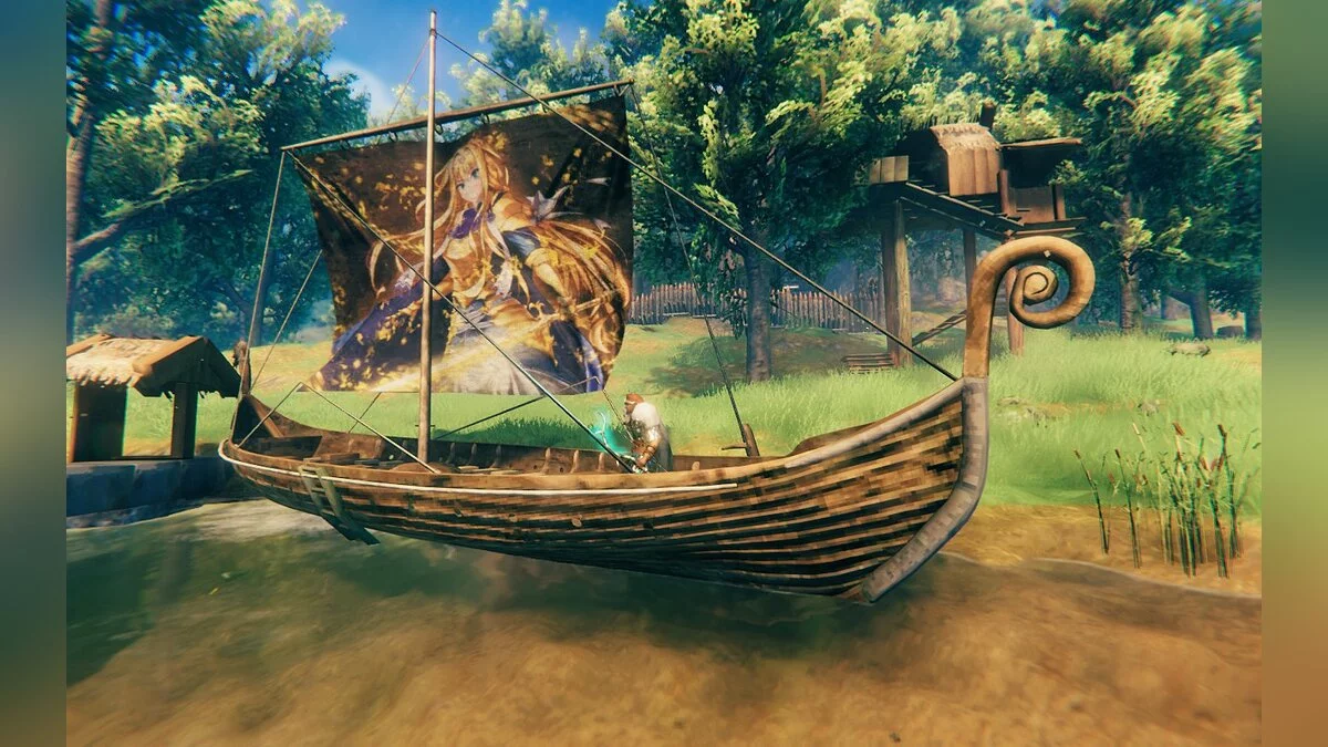 Valheim — Парус с Алисой из игры Sword Art Online