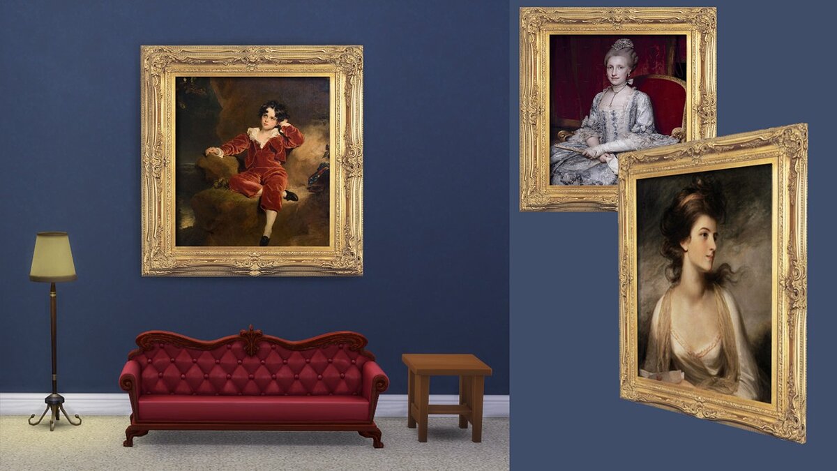 The Sims 4 — Exquisite classic portraits in a gold frame