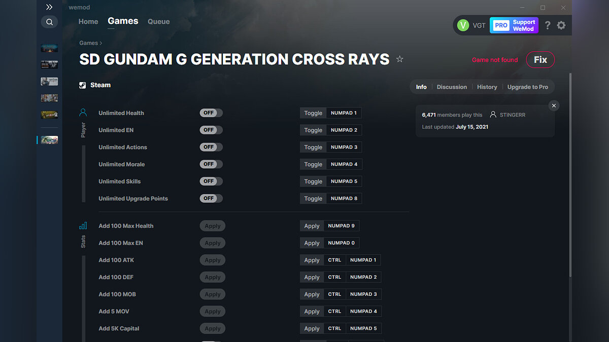 SD Gundam G Generation Cross Rays — Trainer (+17) from 07/15/2021 [WeMod]