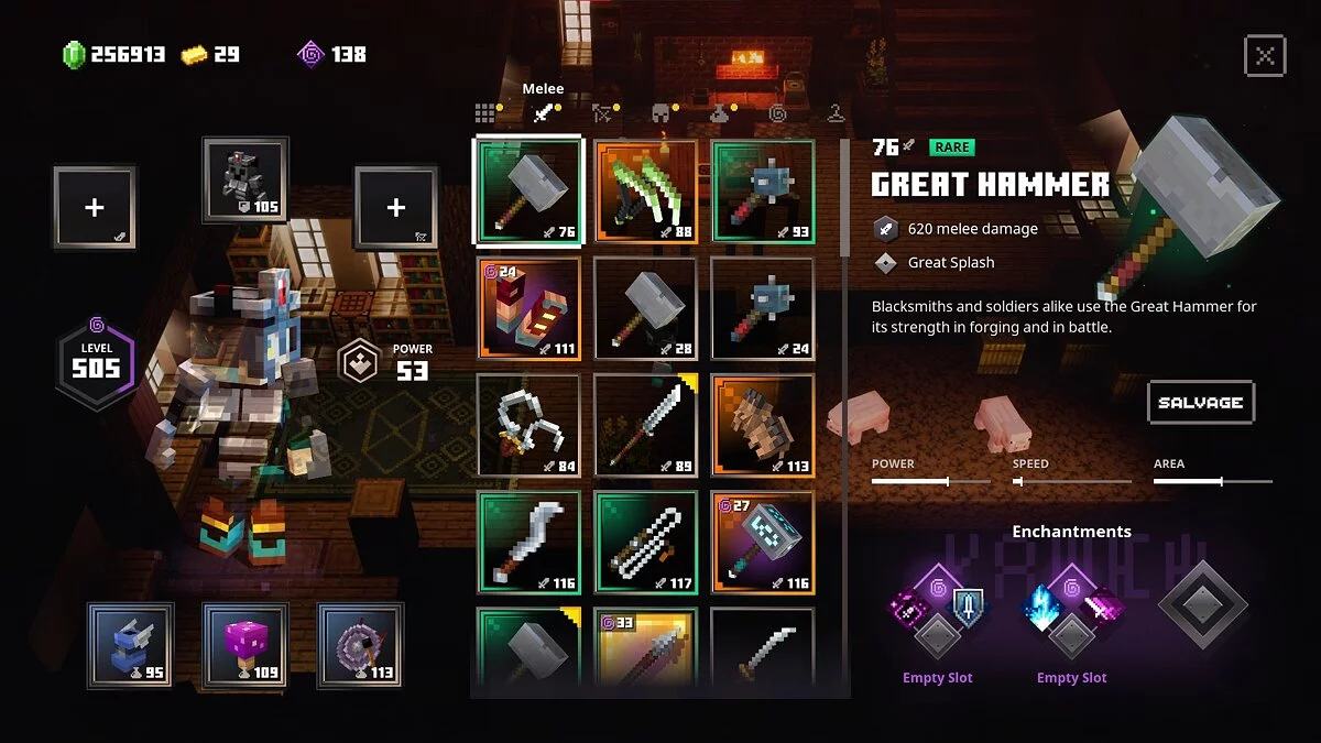Minecraft Dungeons — GUI transparente