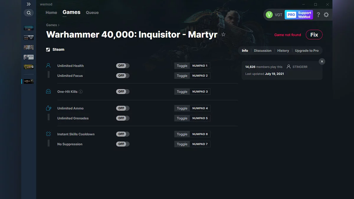 Warhammer 40,000: Inquisitor - Martyr — Trainer (+7) from 07/19/2021 [WeMod]