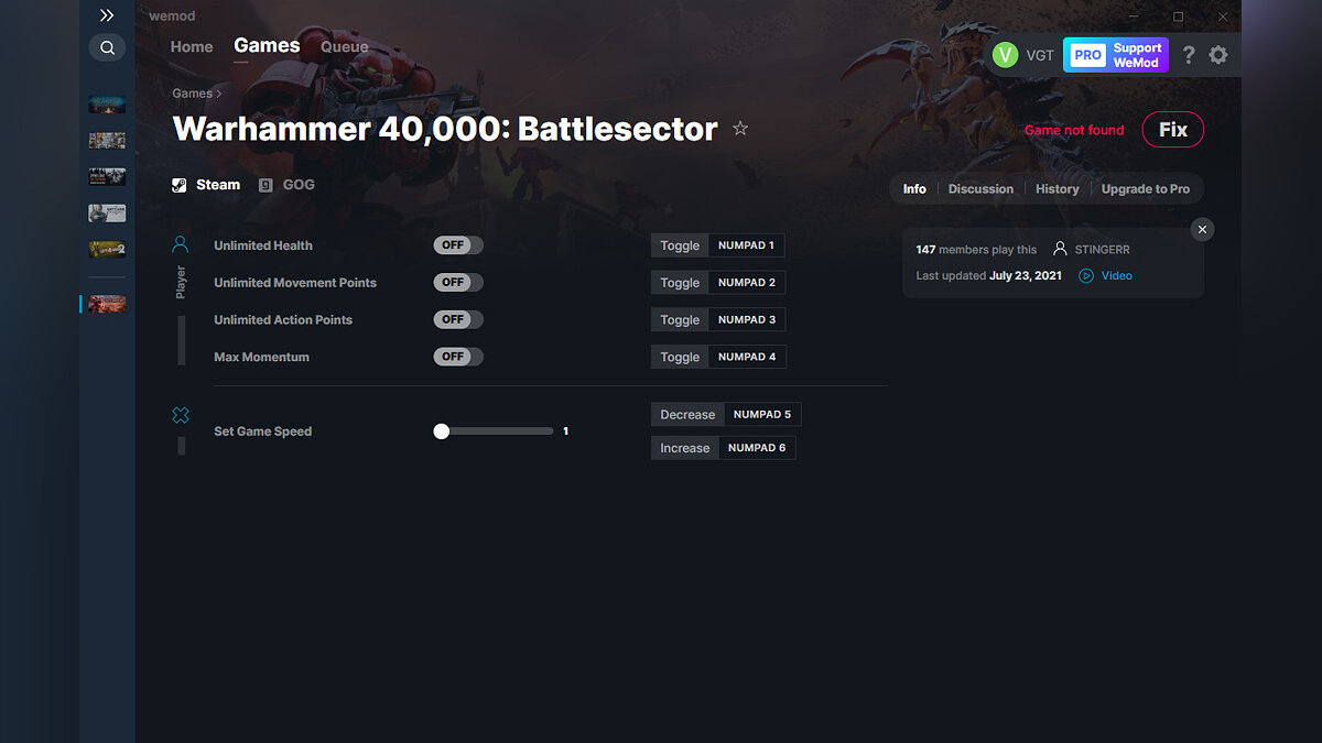 Warhammer 40,000: Battlesector — Trainer (+5) from 07.23.2021 [WeMod]