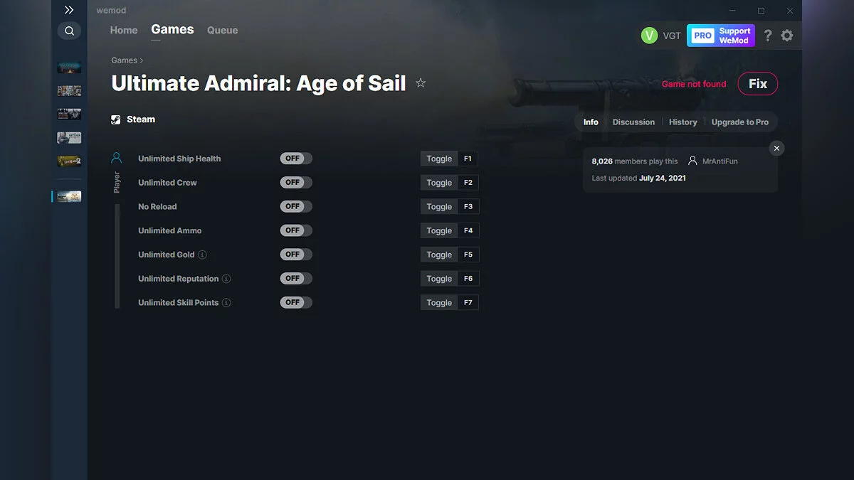 Ultimate Admiral: Age of Sail — Trainer (+7) from 07/24/2021 [WeMod]