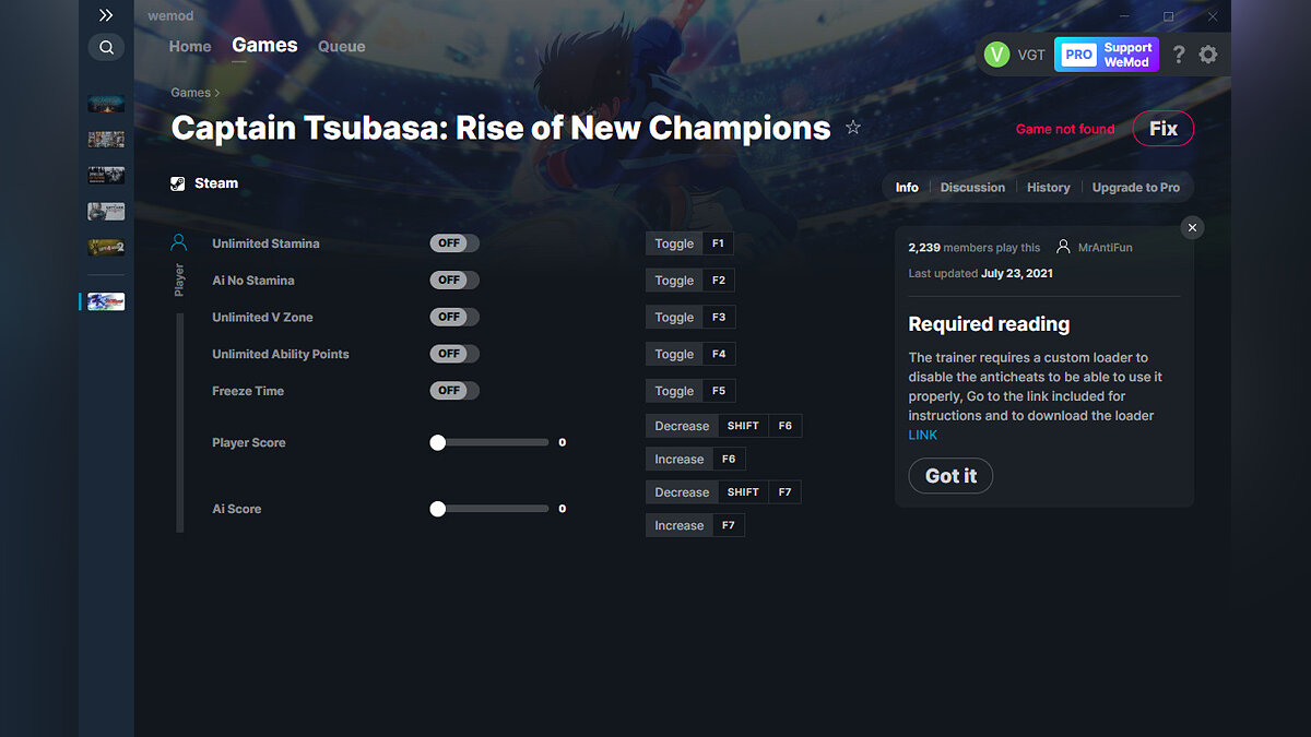 Captain Tsubasa: Rise of New Champions — Trainer (+7) from 07/23/2021 [WeMod]