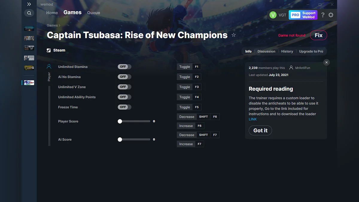 Captain Tsubasa: Rise of New Champions — Trainer (+7) from 07/23/2021 [WeMod]