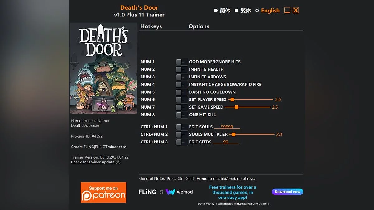 Death&#039;s Door — Trainer (+11) [1.0]