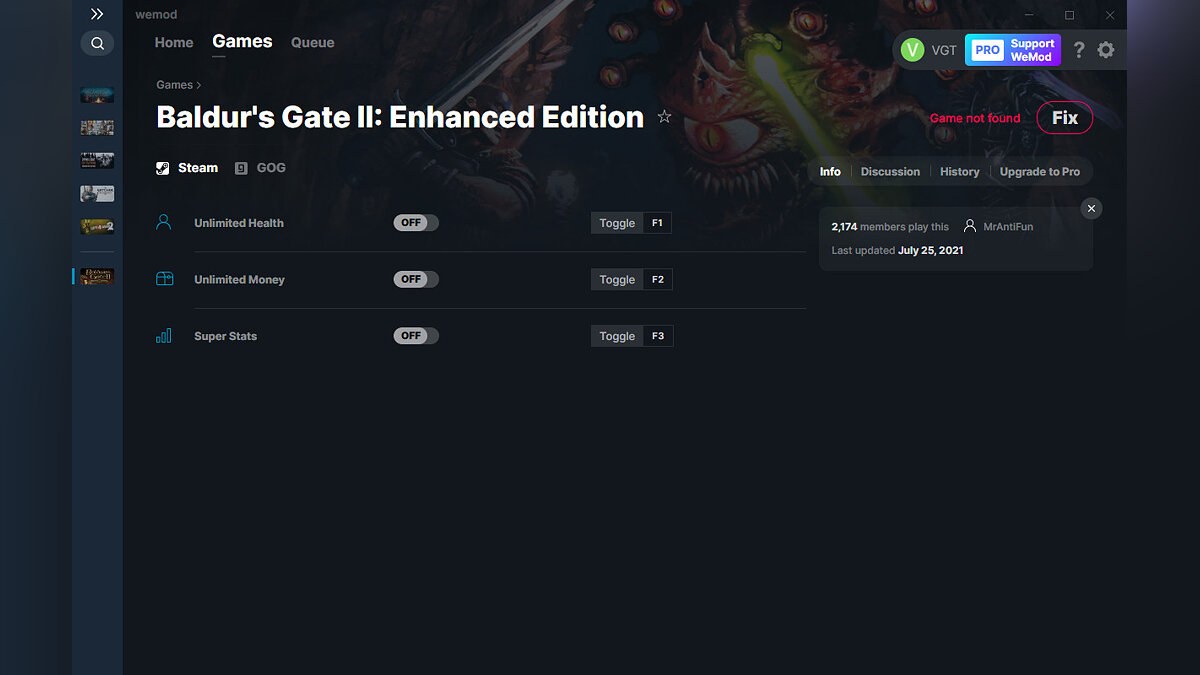 Baldur&#039;s Gate 2: Enhanced Edition — Trainer (+3) from 07/25/2021 [WeMod]