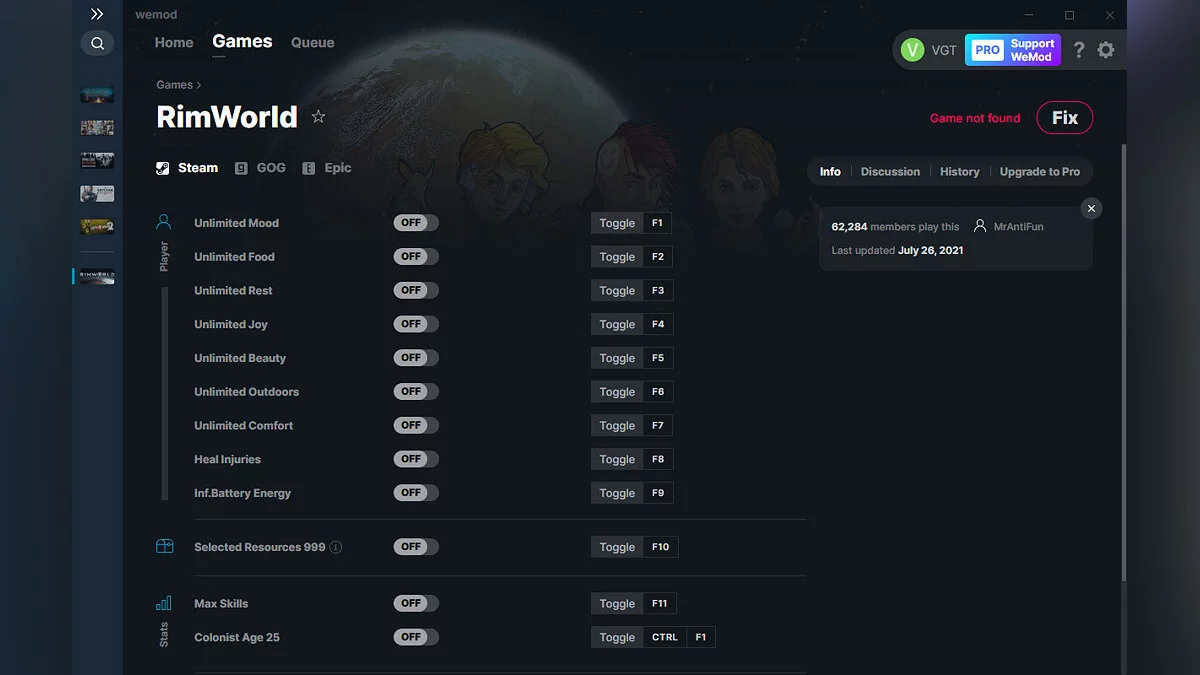 RimWorld — Entrenador (+14) del 26.07.2021 [WeMod]