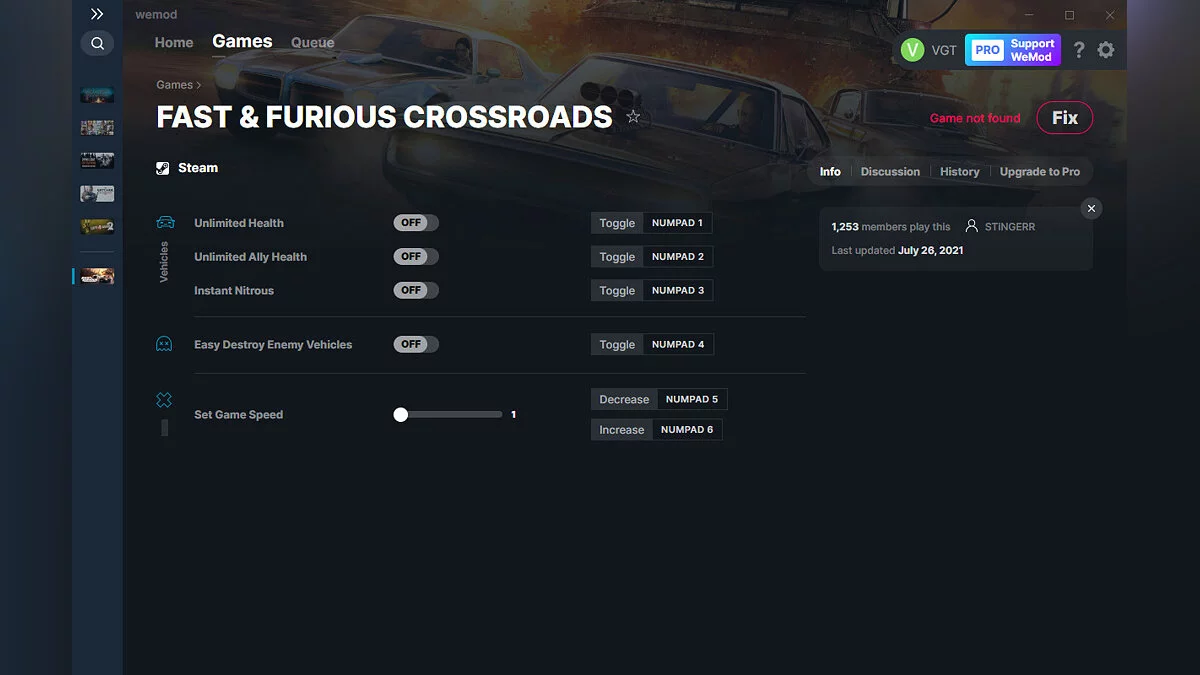 Fast &amp; Furious: Crossroads — Trainer (+5) from 07.26.2021 [WeMod]