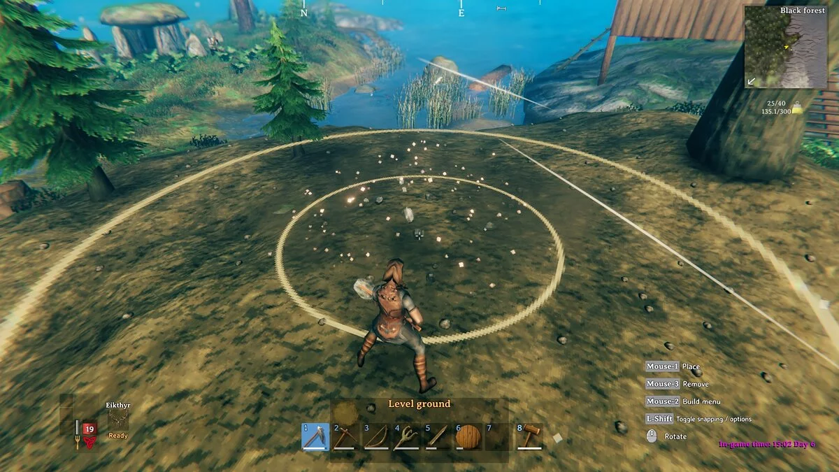 Valheim — Радіус мотики