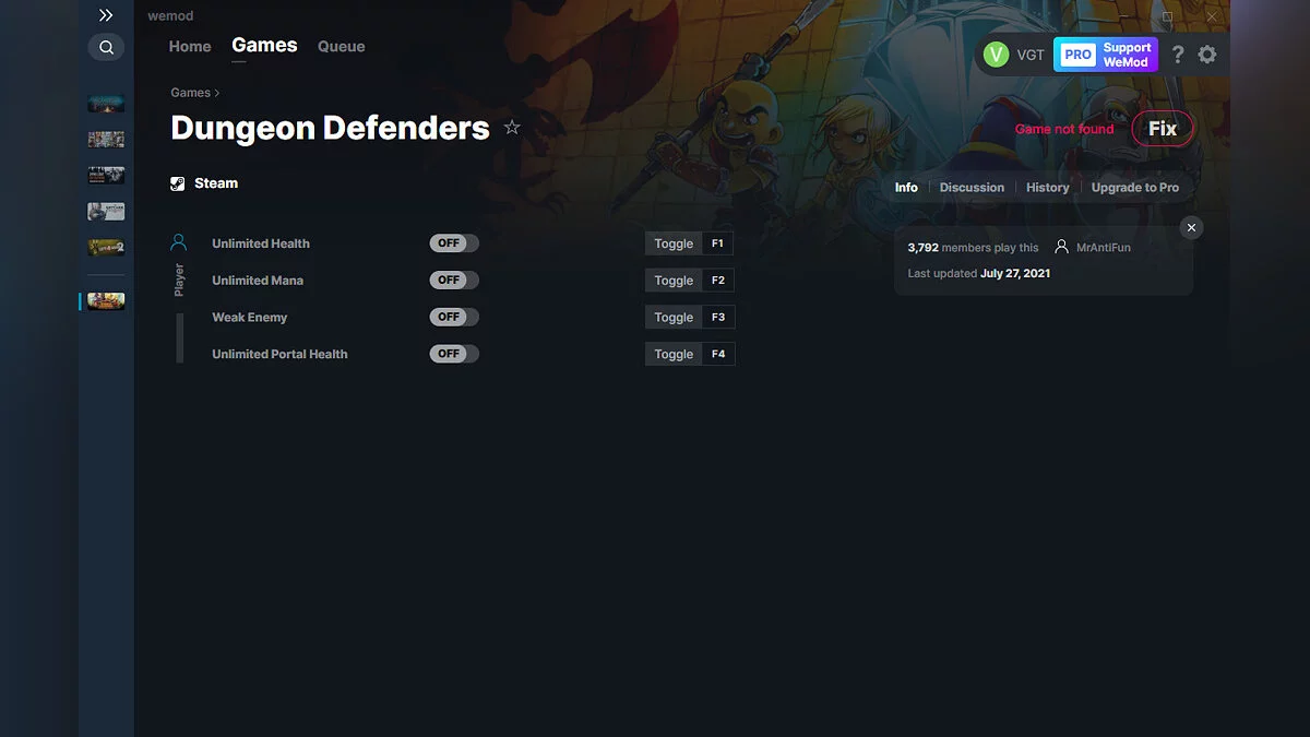 Dungeon Defenders — Trener (+4) od 27.07.2021 [WeMod]