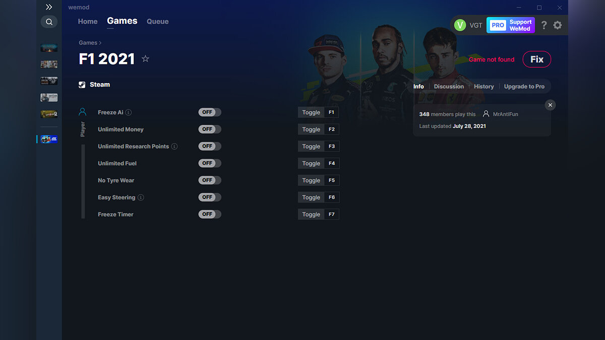 F1 2021 — Trainer (+7) from 07/28/2021 [WeMod]