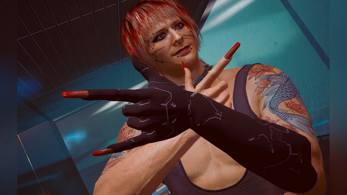 Cyberpunk 2077 — Uñas largas para hombres.