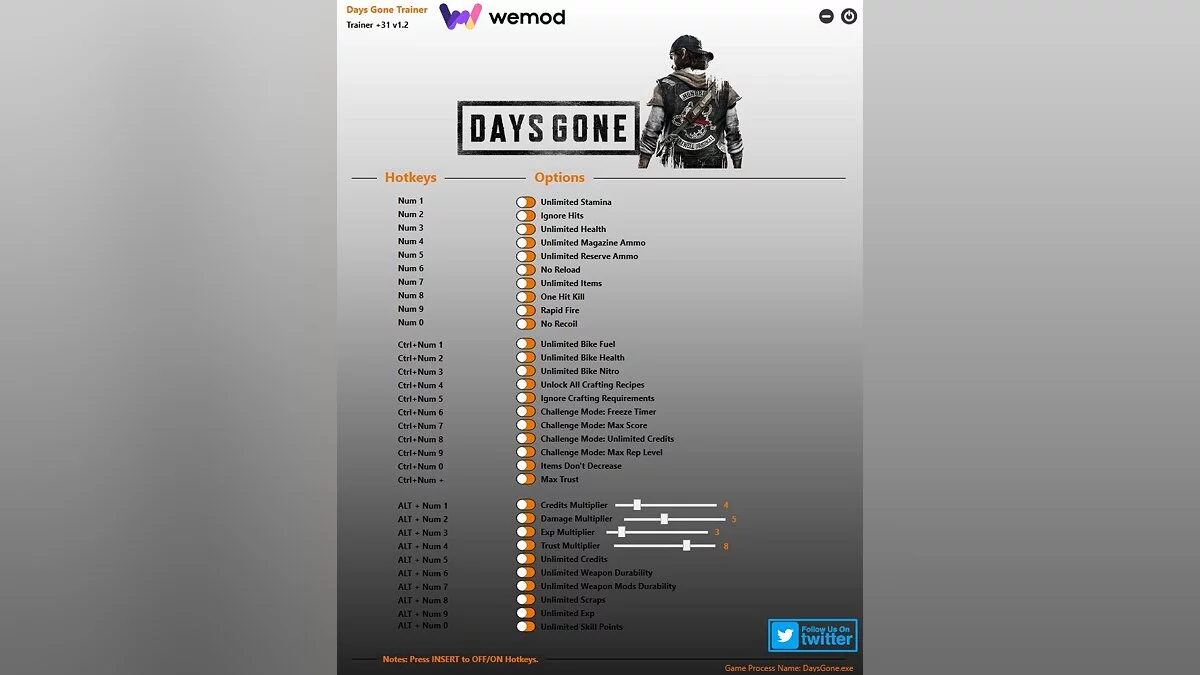 Days Gone — Trainer (+25) [1.2] [v1.0-v1.04+]