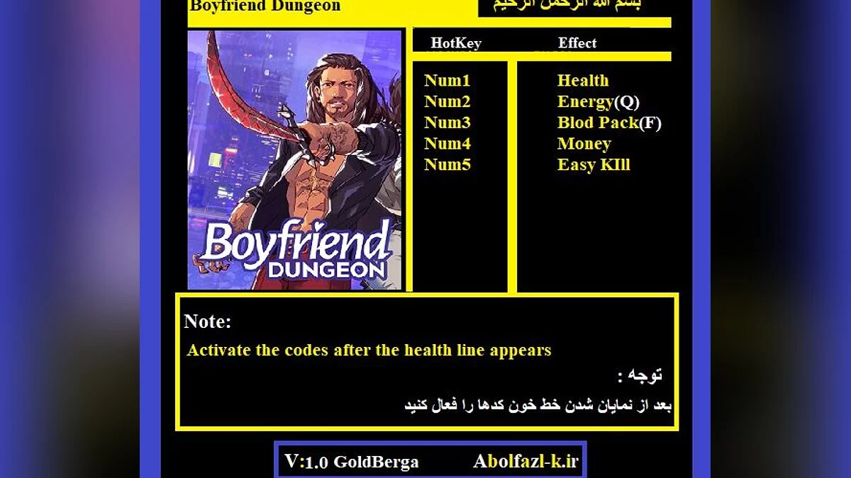 Boyfriend Dungeon — Trainer (+5) [1.0]