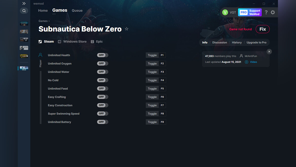 Subnautica: Below Zero — Trainer (+9) from 08/15/2021 [WeMod]