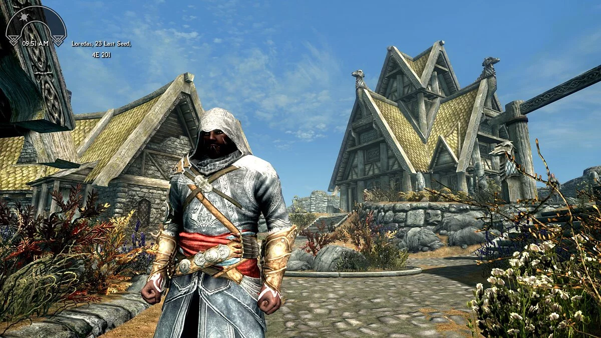 Elder Scrolls 5: Skyrim Special Edition — La armadura de Ezio del juego Assassins Creed Revelations