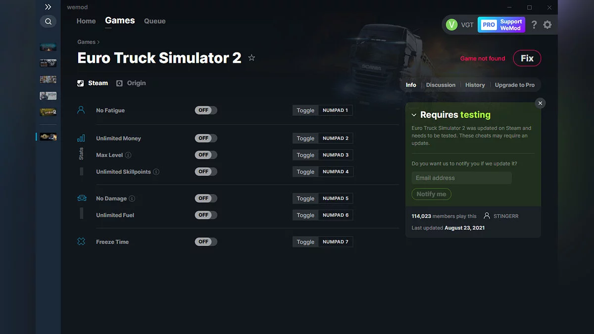 Euro Truck Simulator 2 — Trainer (+7) from 08/23/2021 [WeMod]