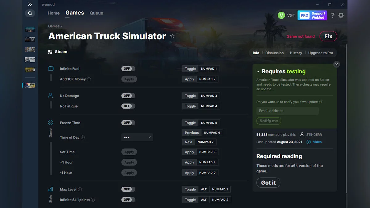 American Truck Simulator — Trainer (+11) from 08/23/2021 [WeMod]