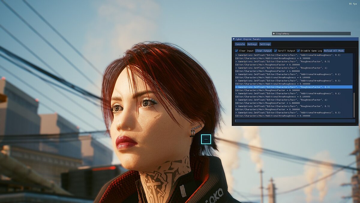 Cyberpunk 2077 — Improved hair texture